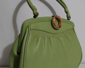 Vintage 60s Green Kelly Bag by Markay