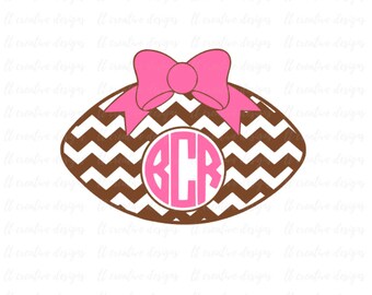 Football SVG, Football Monogram SVG, Chevron Football SVG, Svg Files, Cricut Files, Silhouette Files