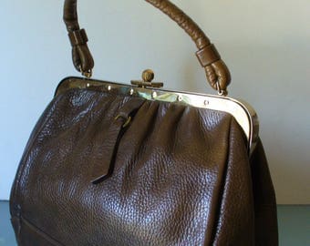 Vintage Saber Pebbled Leather Handbag
