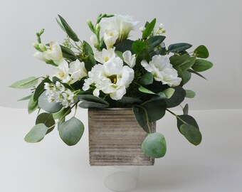 Greenery Arrangement Faux Eucalyptus Centerpiece Rustic Greenery Arrangement Faux Eucalyptus Centerpiece Rustic
