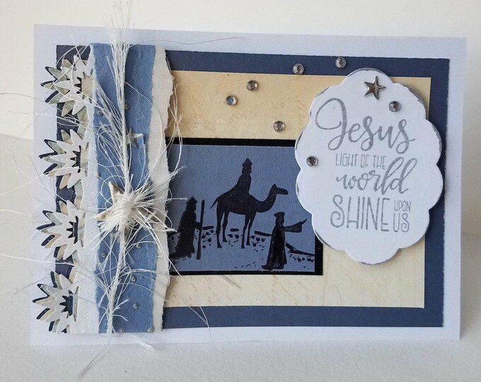 Jesus Light of the World Christmas Card Set 3 Magi Star Blues and Creams Contemporary Yet Classic CollegeDreaminKid Luke 2 10 God's Love