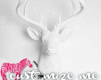 XL CUSTOM Faux Taxidermy Deer Head - The XL Faux Deer Head & Deer Antlers Mounted by WhiteFauxTaxidermy Great Gift For those Near And Dear