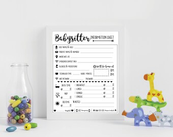 emergency contact form for nanny babysitter or daycare