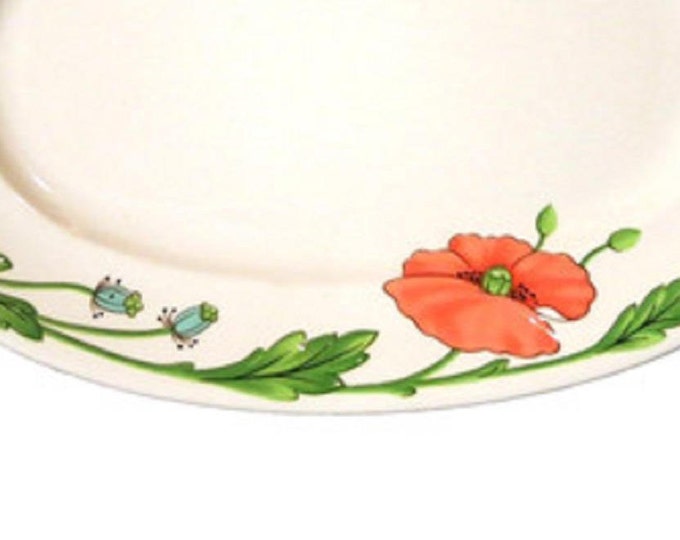 Villeroy & Boch Amapola Oval Serving Platter, 14 Inch, Vintage Dish, Vitro Porcelain, Luxembourg Germany