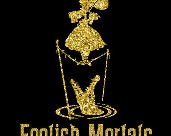 DIY FOOLISH MORTALS Haunted Mansion Tightrope Walker Girl with the Parasol Sparkly Baby Kids Adult Iron On Decal - Any Custom Glitter Color