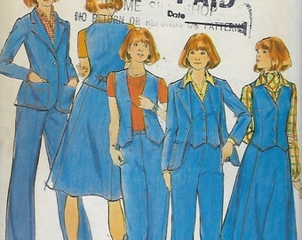 Butterick 4660 Misses' Jacket, Vest, Skirt & Pants Size 12 Bust 34" UNCUT