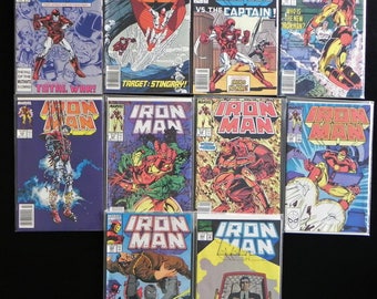 Vintage "Ironman" Marvel Comic Books, Lot of 10, 1987-1992