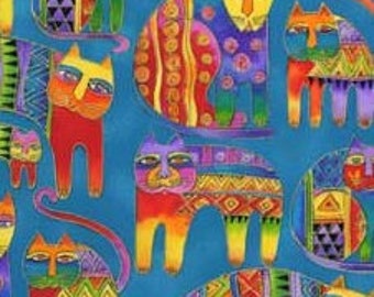 Laurel Burch Fanciful Felines OOP Fabric #90343-4M