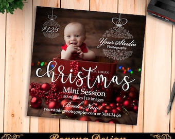 Christmas Mini Session Template - Photography Marketing Board - Christmas Minis - Photoshop Template