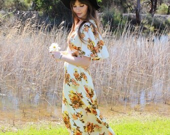 Bridesmaids Maxi Dresses Beach - Vintage Rustic Bridesmaid Dress - Hippie Wedding Dress - Boho Bridesmaids Maxi Dress - Floral Maxi Dresses