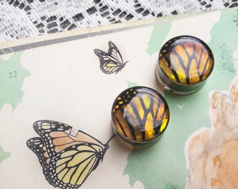 Butterfly Plugs - Ear Plugs - Gauge Jewelry - Ear Gauges - Plugs and Tunnels - 1 inch - 25mm Plugs - Butterfly WIngs