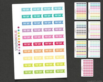 Pay Day Flags - Planner Stickers - Repositionable Matte Vinyl for all Planners