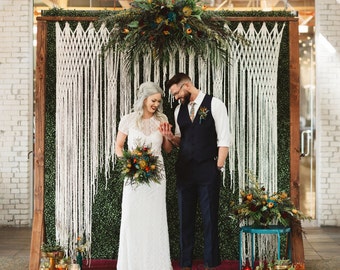 Large Macrame Yarn Hanging Wedding Backdrop