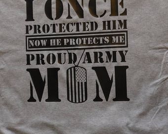 Army Mom Shirt, Rolled Sleeve Womens Shirt, Casual Womens Tee, Woman Shirt, Army Mom, Mom Tank Top, Mom Shirt, Women's Clothes, Military Mom