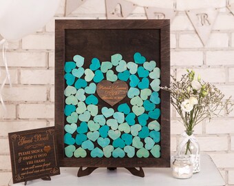 Wedding Guest Book Alternative Wedding Guest Book Drop Box Wedding Guestbook Drop Top Guest Book Hearts Wedding Guestbook Idea CUSTOM COLORS