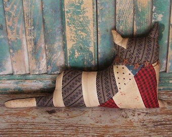 Rustic Cat Doll Antique Quilt Top Primitive Farmhouse Decor Zakka Style Rustic Cat Doll Antique Quilt Top Primitive Farmhouse Decor Zakka Style