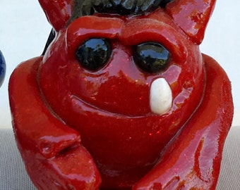 Closet Monster, polymer clay statue, by 3LittleCraftersAreWe, 'House Monsters'