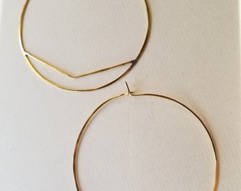 hammered hoop brass earrings gold favorite