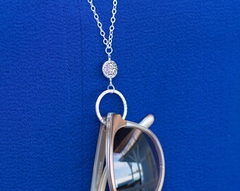 Silver Eyeglass Holder - Swirls - Reading Glasses Chain - Chain for Glasses - Chaîne de Lunettes - Silver Chain Lanyard - Eyeglass Lanyard