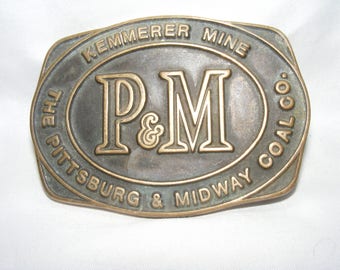 Vintage P & M Coal Company Belt Buckle