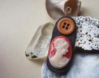 Handmade Unique recycled vintage scarf pin