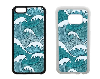 Rubber bumper phone case iPhone 7, 6, 6S, 6 Plus, SE 5S 5C 4S, Samsung Galaxy S7, S6, Edge, S5 S4 Mini sea ocean waves surf phone cover. R58