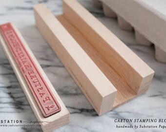 Egg Carton Stamping Block - Wood Stamping Block - Fresh Eggs - Handmade Stamp Support Block - Egg Cartons