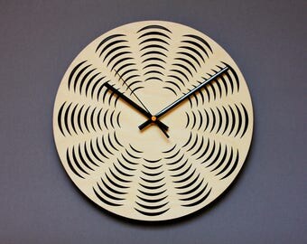 Mid century clock / Retro wall clock / Sunburst clock / Geometric clock / Modern clock without numbers / Abstract wall clock / Nordic clock