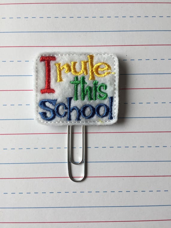 I Rule This School planner Clip/Planner Clip/Bookmark. Apple planner clip. pencil planner clip. School planner clip. Teacher planner clip