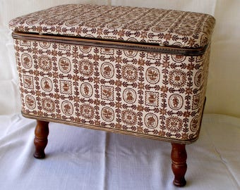 Vintage Redmon Sewing Storage Basket, Ottoman,Footstool