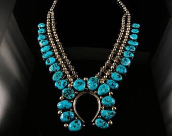 Sleeping beauty turquoise squash blossom necklace!!!