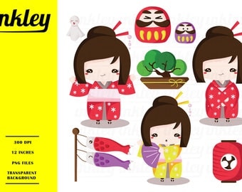 50%OFF!! Japan Cute Clipart - Cute Clipart, Japan Clipart, Fun Clipart, Clipart Set, Adorable Digital Clip Art