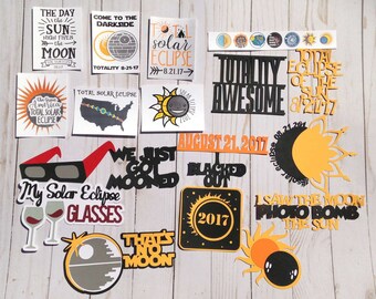 Solar Eclipse Scrapbook Kit! Die-Cut Set!!! 12 Die-cuts, and 3x4" cards. 2017 Eclipse, Die cuts, Diecuts, Scrapbook Paper, Solar Eclipse