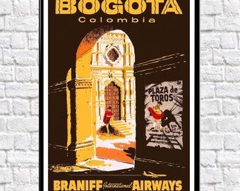 Colombia cartel Columbia cartel Bogotá cartel viaje del americano del sur cartel arte colombiano colombiano viaje turista americano cartel antiguo cartel