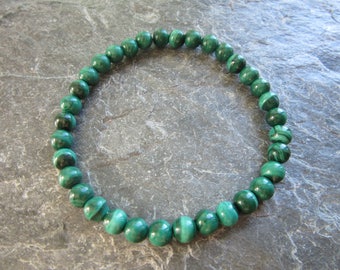 The simple malachite bracelet! Stretch bracelet natural green malachite 6mm (genuine stone) Reiki infused