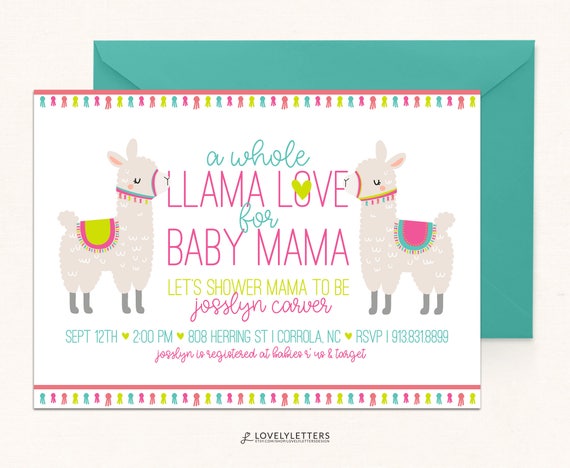 Llama Baby Shower Invitations 3