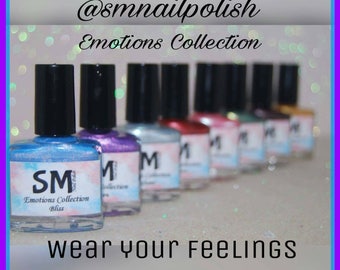 10% OFF Emotions Collection/Shimmery Nail Polish/SM Nail Polish/ 5 Free Handmade Aussie Nail Polish