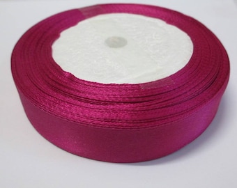 1 reel 22 m 20mm fuchsia colored satin ribbon