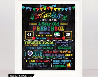 First Day of School Chalkboard - Back to School Printable - 1st Day of School Chalkboard Sign - Back to School Chalk board Sign - Any Grade