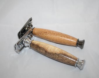 Safety Razor - Mesquite Handle - Optional Razor Stand