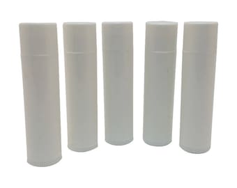 Set of 50 Empty Lip Balm Tubes Lip Balm Containers WHITE