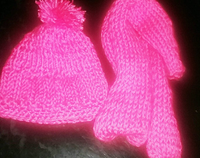 Baby Knitted Hat and Scarf Set