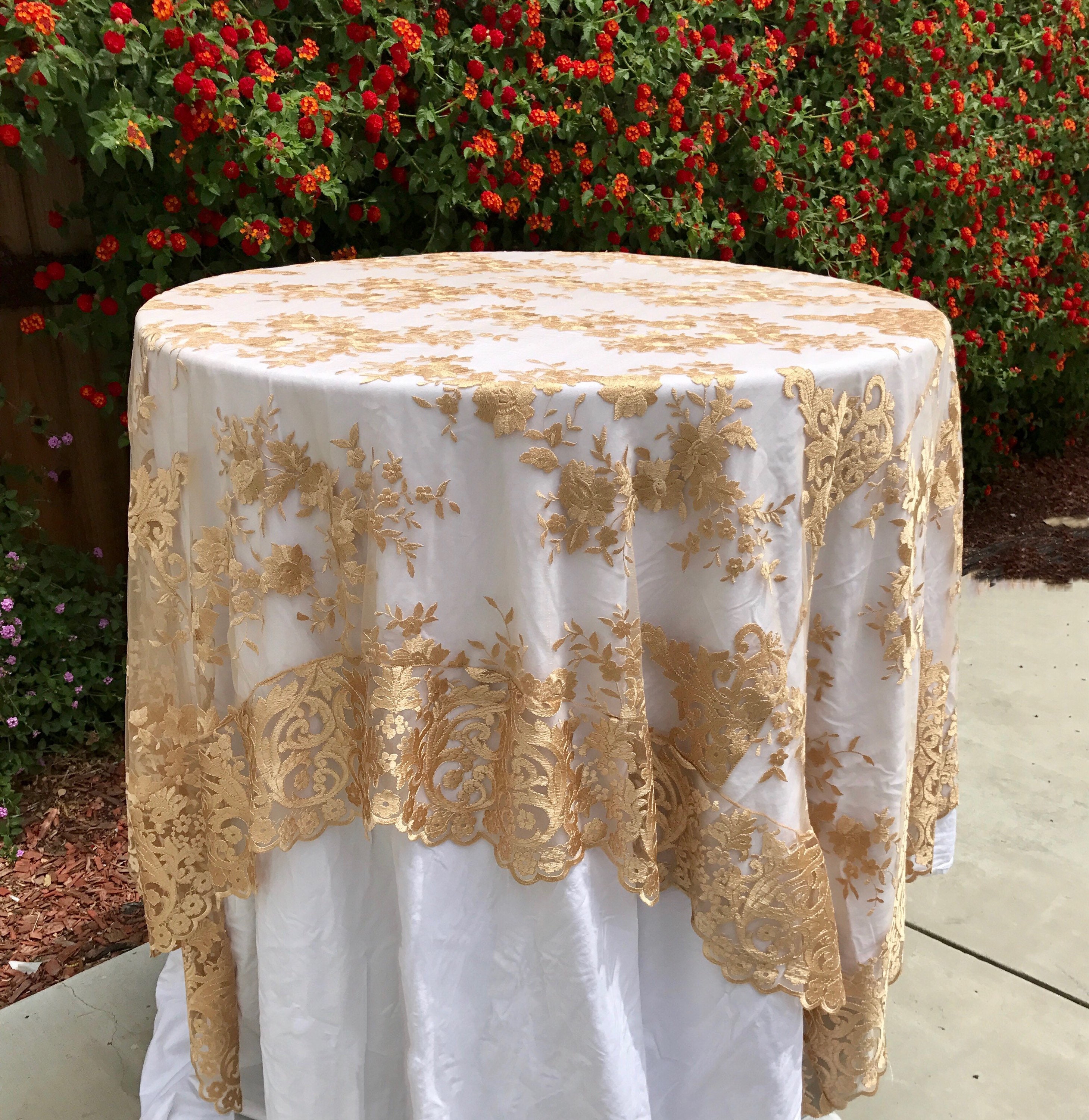 gold lace tablecloth gold table overlay lace table overlay