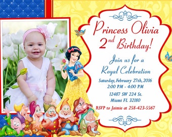 Snow White Invitation Birthday Snow White Party