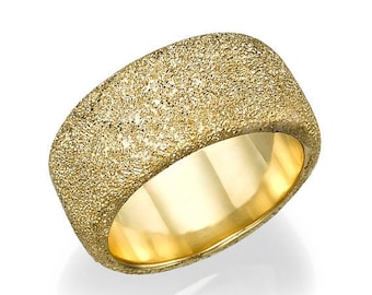Wedding Ring Gold 14k With Glitter, Wedding Band, Unique Weddding Ring, Glitter Ring, Wedding rings women, Wedding Ring Vintage