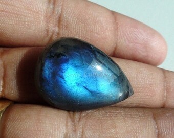ON SALE Natural Blue Flash Labradorite 27x18x9 mm. Good Quality. Pear Cabochons. Price per piece.