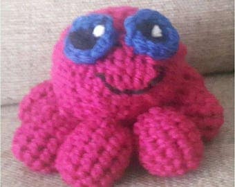 crochet, octopus, amigurumi, stuffed,animal, purple, cute,