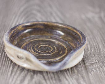 Spoon Rest, Coffee Spoon Holder, Tea Spoon, Coffee Serving Table Element, Espresso Accessory, Ceramic Home Decor, Blue Kitchen Decor Accent
