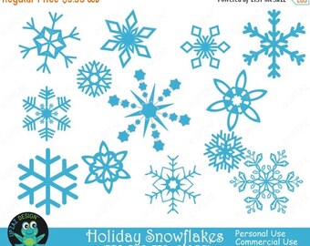 75% OFF SALE Snowflake Clipart, Commercial Use, Snowflakes, Digital Clip Art, Digital Images - UZ624
