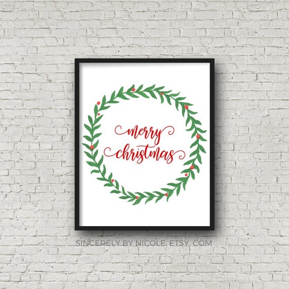 Merry Christmas Christmas Print PRINTABLE Christmas Happy